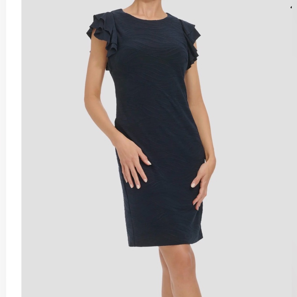 Tommy Hilfiger Flutter Sleeve Textured Jersey Minidress (6)